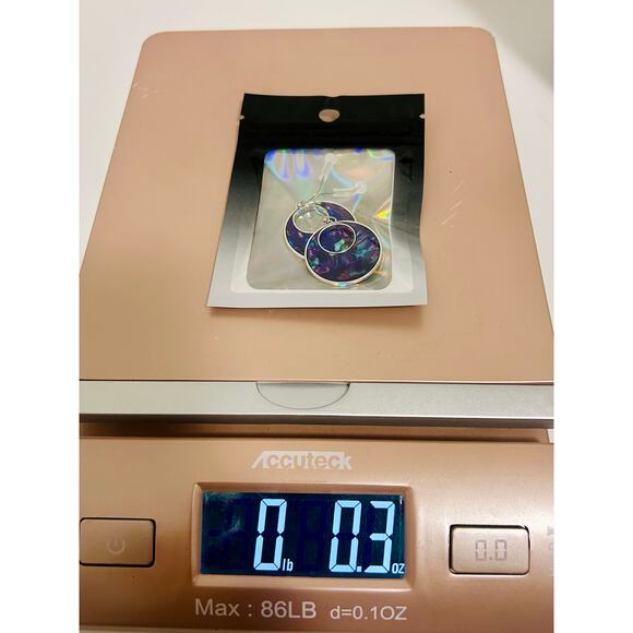 Vintage Purple Iridescent Dangle Earrings - Picture 10 of 10